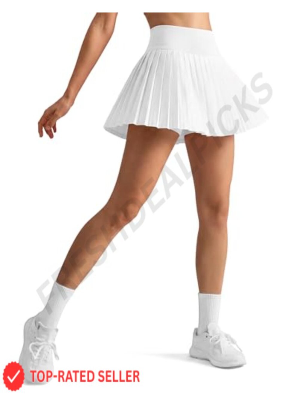 Pleated Tennis Skirt Seamless Skort with Shorts High Waist A-Line